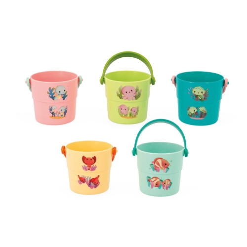 Janod Bath Toys Bath Bucket The Baby Animals