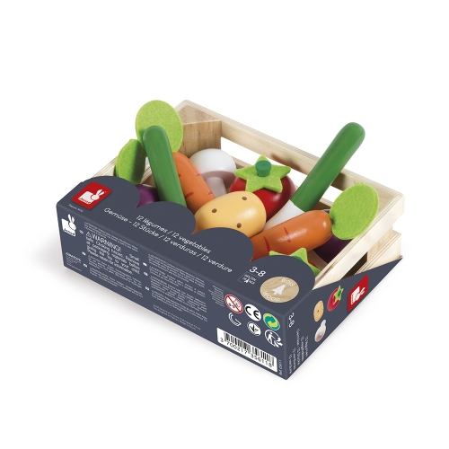 Janod in the Kitchen - Crate of vegetables (12-piece)