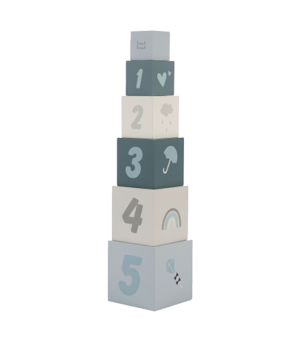 Label Label Wooden Stacking Blocks Blue