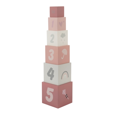 Label Label Wooden Stacking Blocks Pink