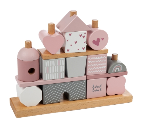 Label Label Stacking Blocks Pink