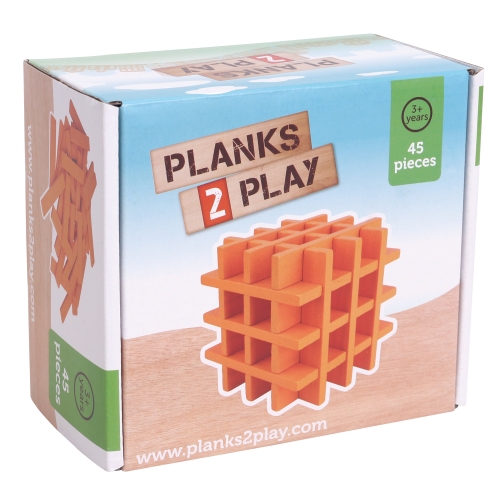 Planks2Play Wooden Planks 45 Pieces Orange