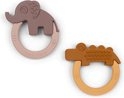 Done by Deer Teething rings Deer Friends Mustard and Powder Pink (2 pieces)