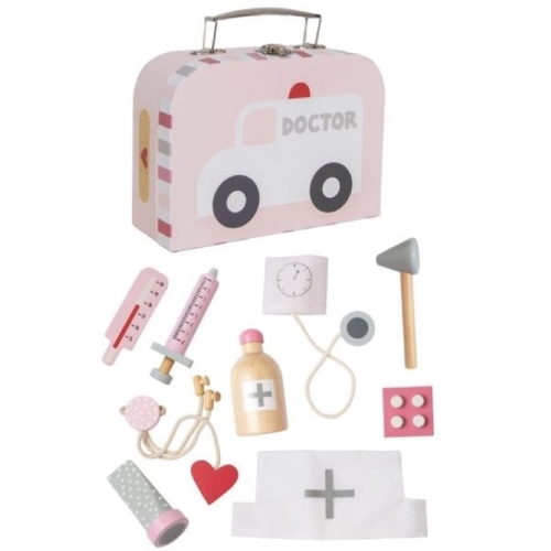 Jabadabado Wooden Doctor's Suitcase Pink