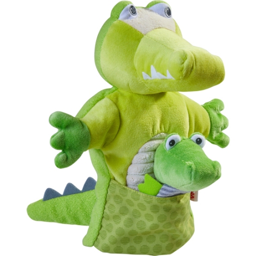 Haba hand puppet crocodile with baby
