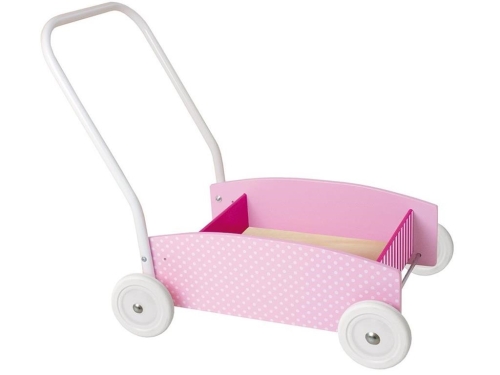 Jabadabado Wooden Chariot Pink with White Wheels