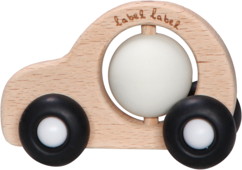 Label Label Teether car on wheels black