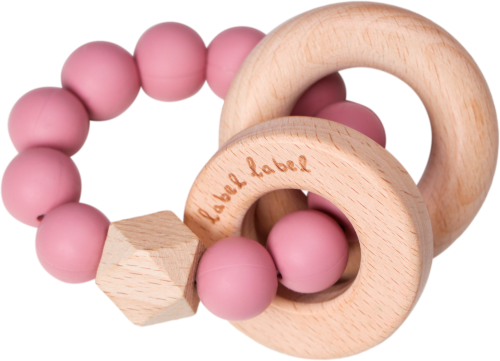 Label Label Teether Beads Pink