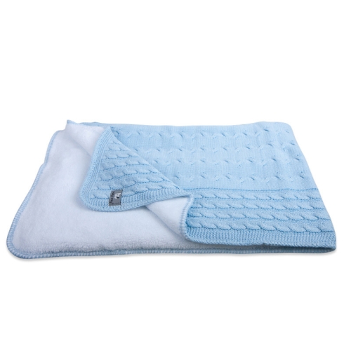 Baby&#39;s Only Cot Blanket Teddy Cable Baby Blue
