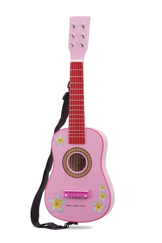 New Classic Toys guitar pink with flowers