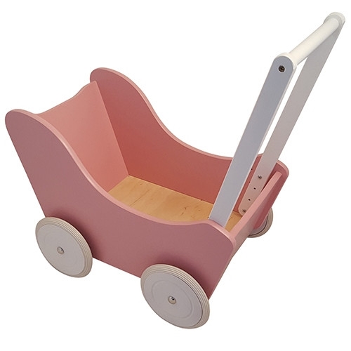 Playwood Pink doll toy with white wheels