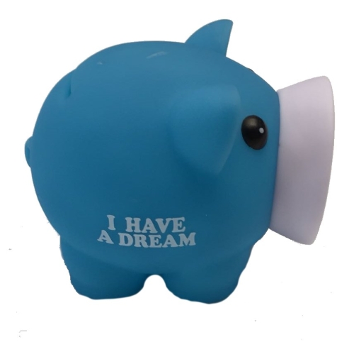 Piggy Bank Blue with White