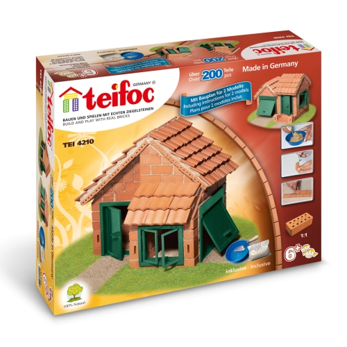 Teifoc Villa with Garage Brick Building Set
