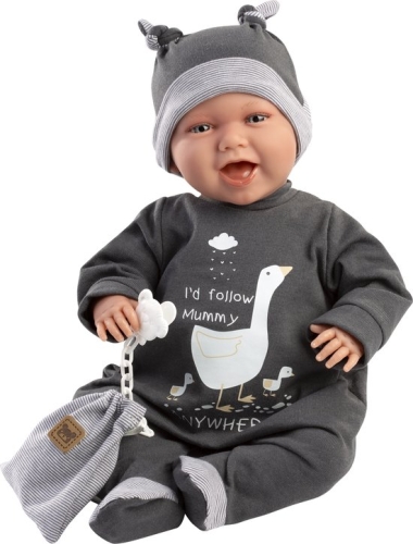 Llorens Laughing Baby Doll Mimo Grey with Sound 42 cm