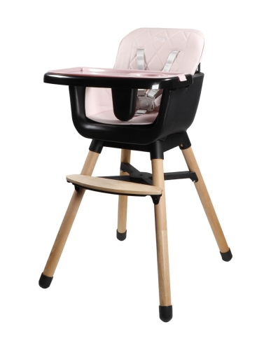 Ding Wooden High Chair Daily Pink