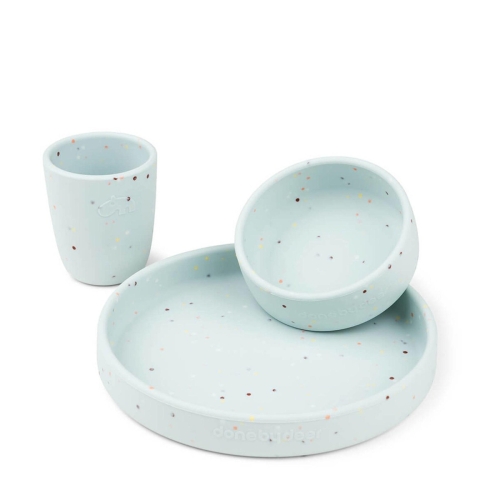 Done by Deer Silicone dinner set Confetti Blue