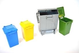 Bruder dustbins 3 small and 1 large