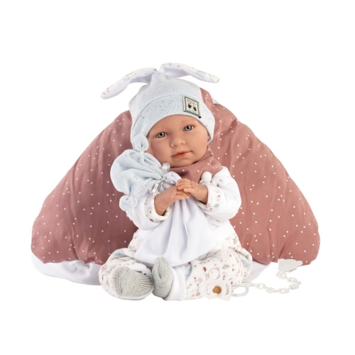 Llorens Crying Baby Doll Mimi with Pillow and Sound 42 cm
