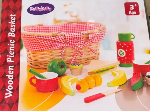 MollyDolly Wooden Picnic Basket