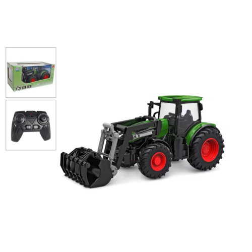 Kids Globe Tractor with Light and Front Loader Green