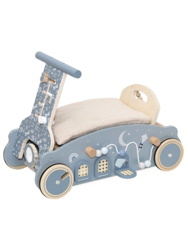 Label Label 3-in-1 Wooden Walking Trainer Blue