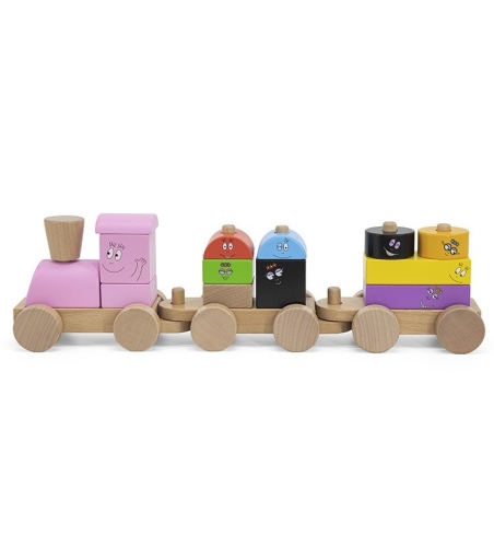 Label Label Barbapapa Wooden Stacking Train