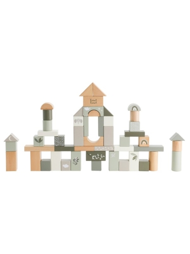 Label Label Wooden Stacking Blocks Olive Green