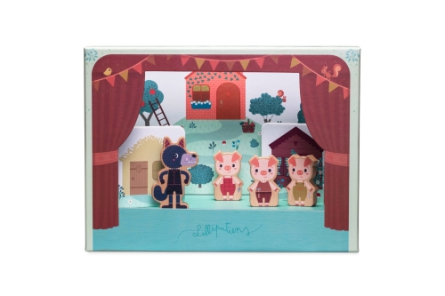 Lilliputiens Theatre with magnets the Wolf and the 3 Little Pigs