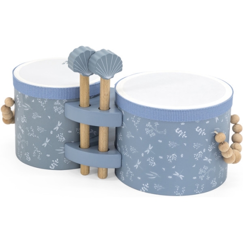 Label Label Wooden Bongos Blue