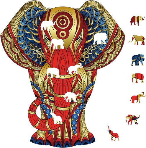 Eureka Rainbow Wooden Puzzle Elephant