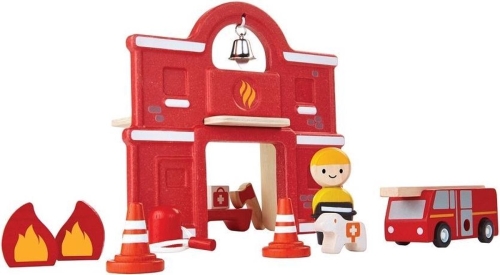 Plantoys Wooden Fire Station