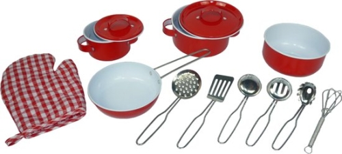 Playwood Tin Pans Set Red 13-piece