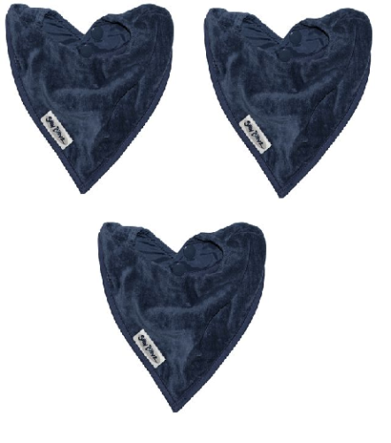 Silly Billyz Towel Bandana Bibs Navy 3 Pieces 