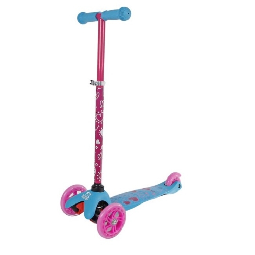 Street Rider 3 Wheel Step with Adjustable Handlebar Pink