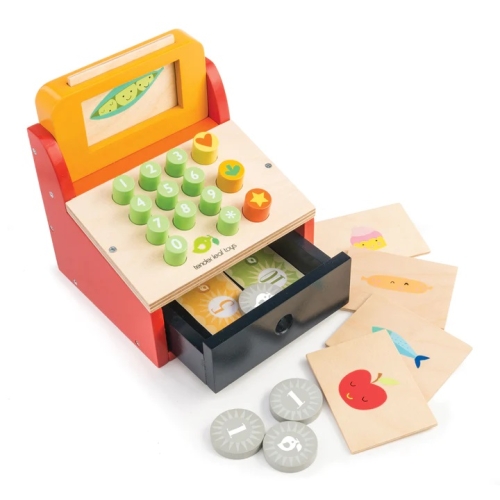 Tender Leaf Wooden Cash Register With Money