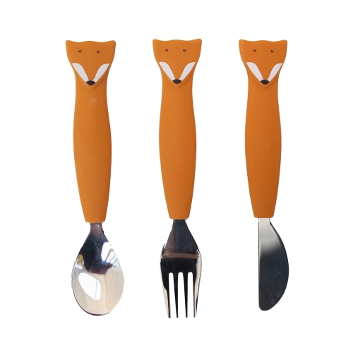Trixie Silicone Cutlery Set of 3 Mr Fox