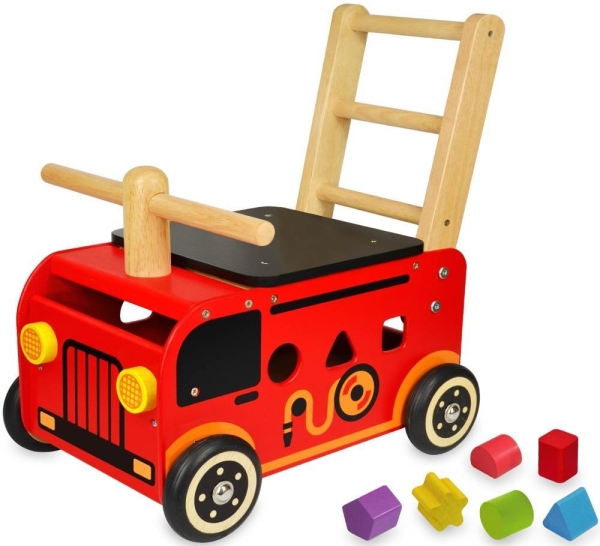 Wooden fire engine walker top