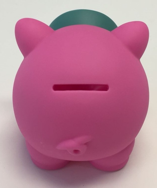 Piggy Bank Pink with Green