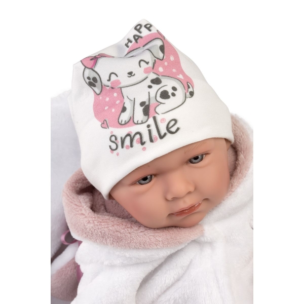 Plustoys Llorens Crying Baby Doll Lala Pink with Sound in Bag 42 cm